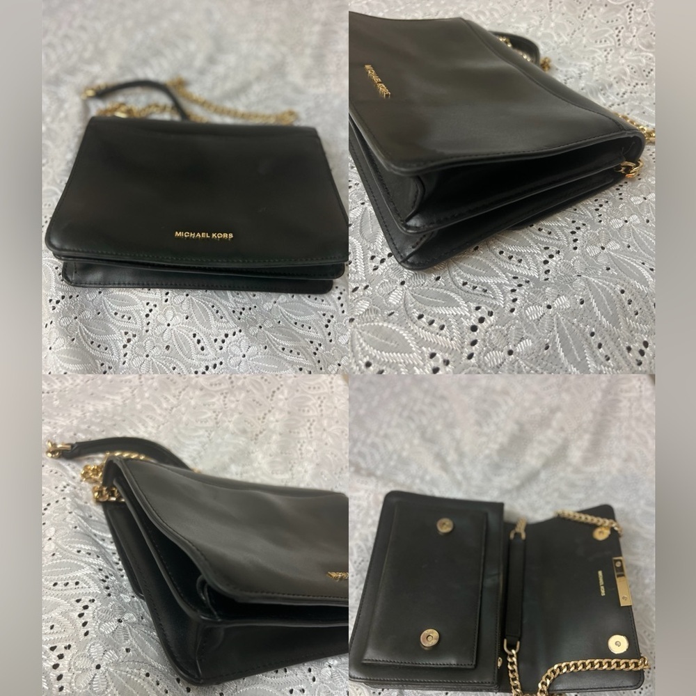 Michael Kors Black Crossbody Bag with Gold Chain - Picture 6 of 7